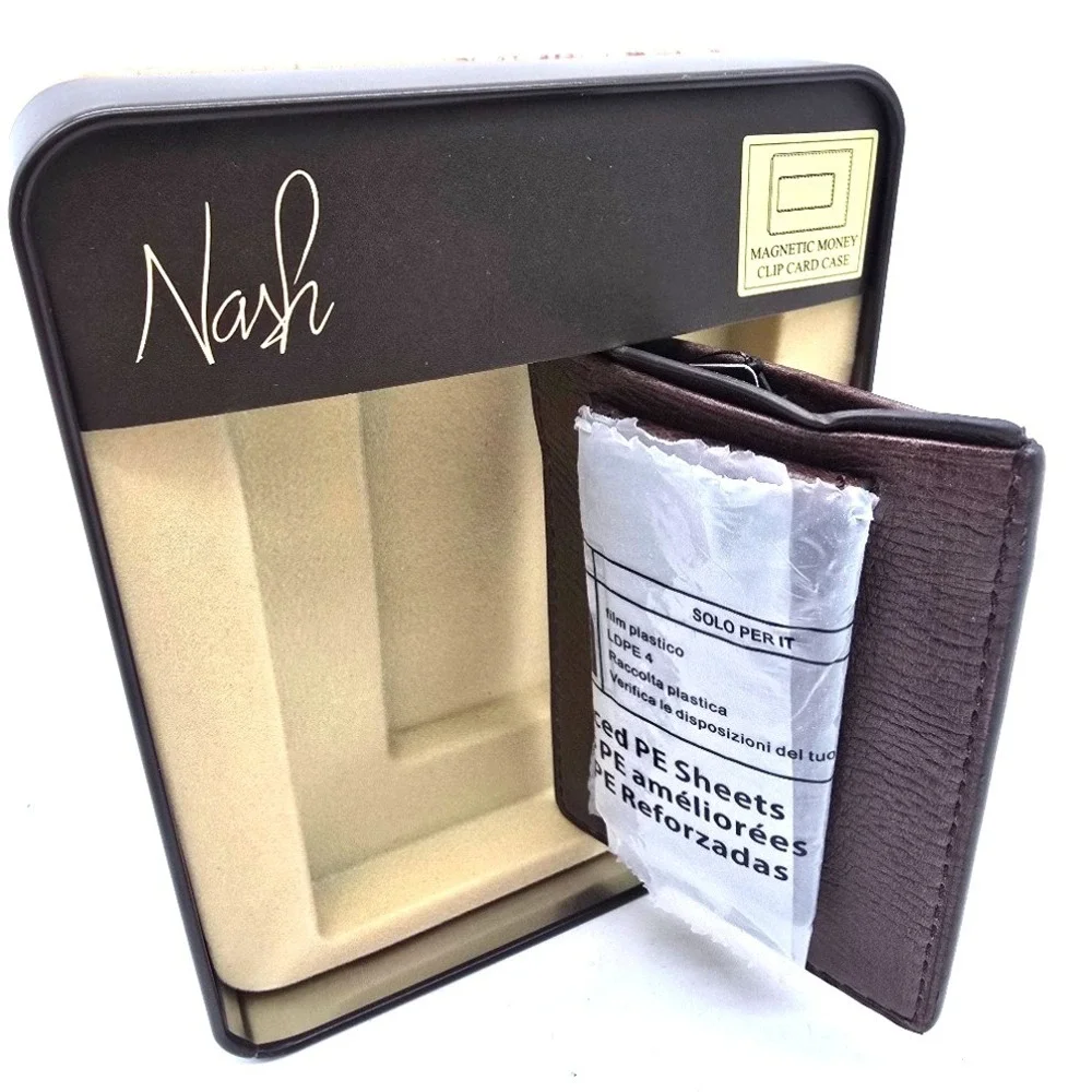 Patricia Nash Firenze Full-Grain Leather Magnetic Money Clip‎ Wallet